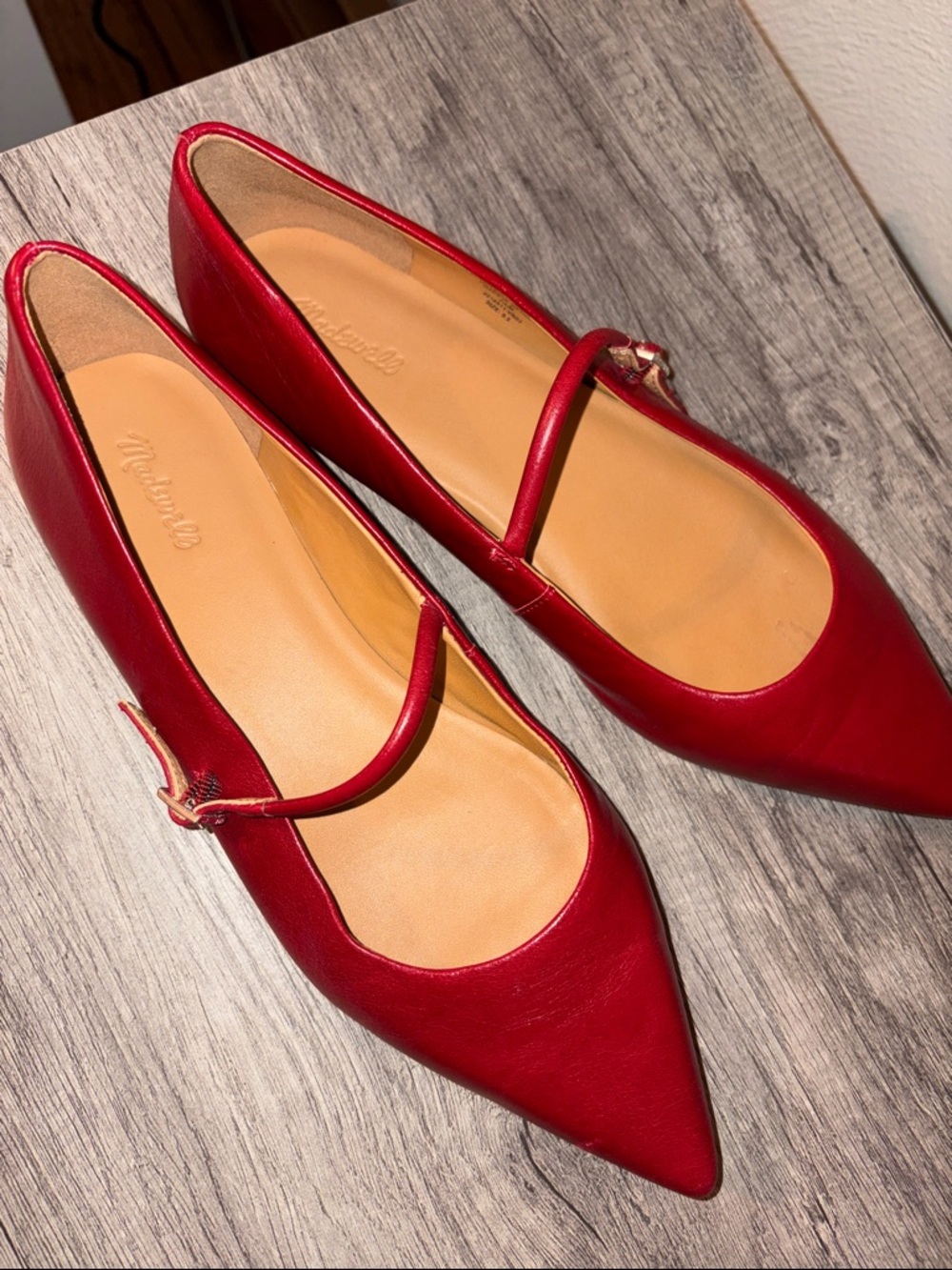 Madewell Size 9.5 Women’s Red Pointed Mary Jane Flats